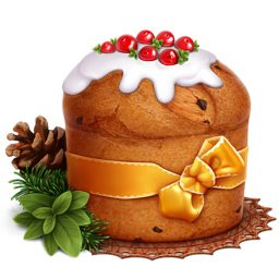 Кулич Пасхальный на белом фоне