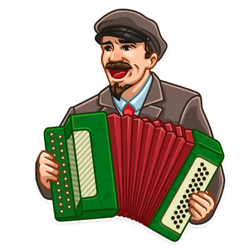 Стикеры баянист