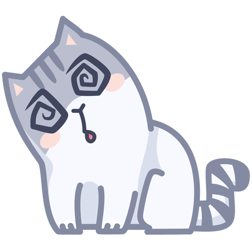 Стикеры ВК кот персик серый