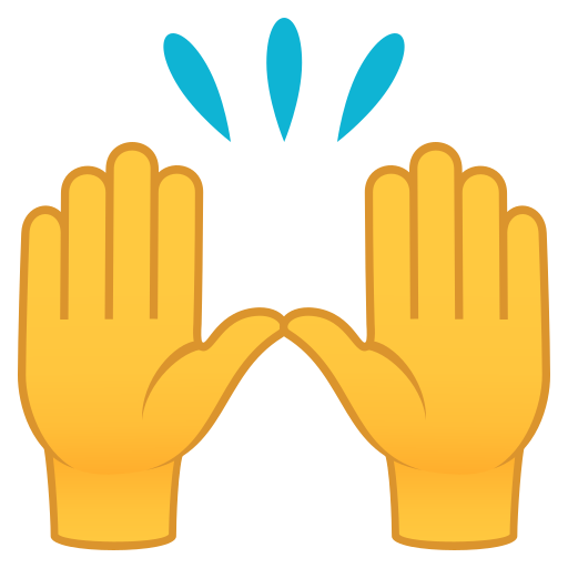 Смайлик две ладони вверх