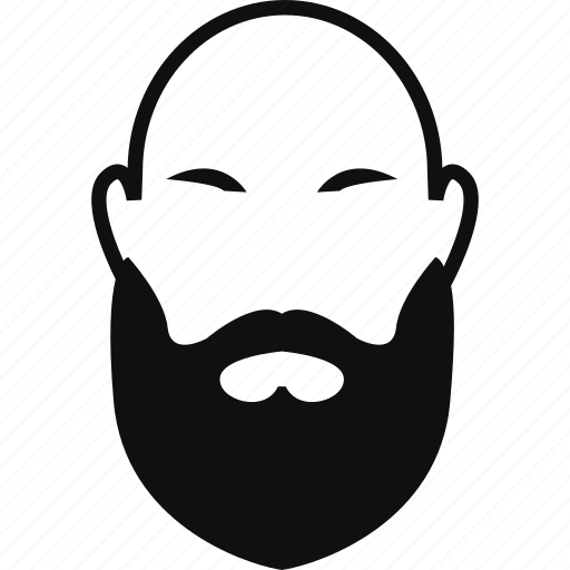 Силуэт лысого мужчины с бородой