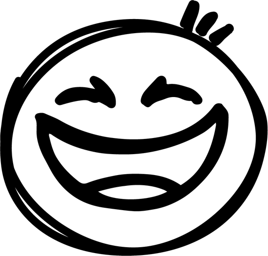 Хихикающая рожица черно белая