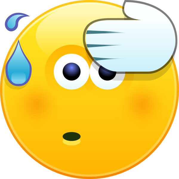 Смайлик пот со лба