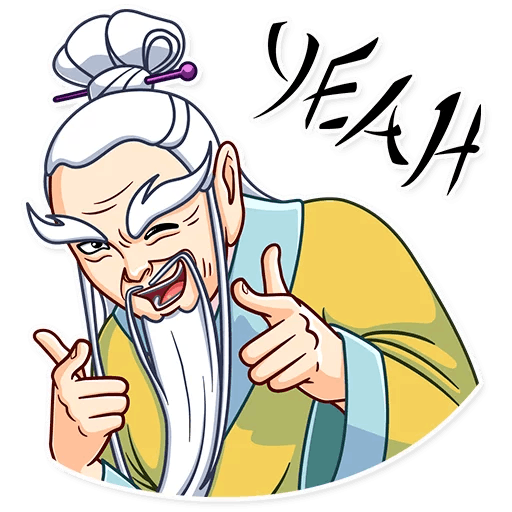 Китайский мудрец стикер