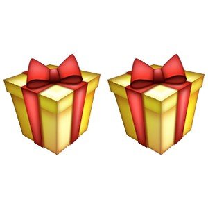 Эмодзи подарок на прозрачном фоне