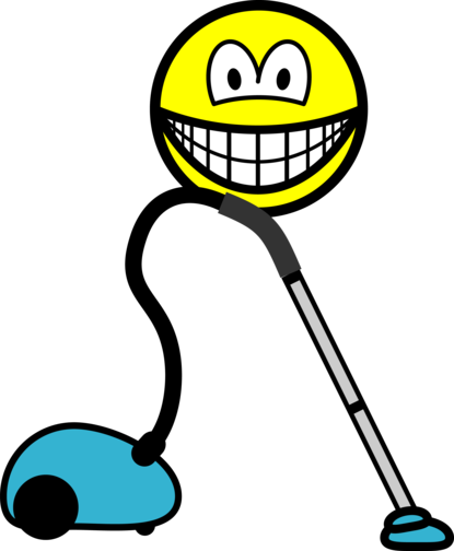 Смайлик пылесосит
