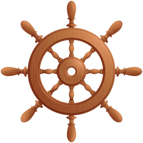 Морской штурвал на белом фоне
