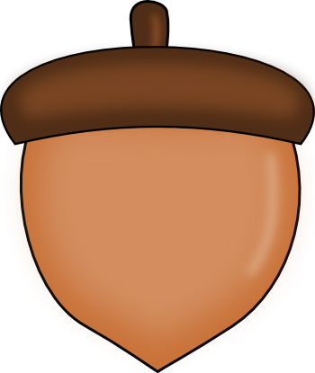 Желудь мультяшный на белом фоне