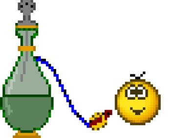 Смайлик курит кальян