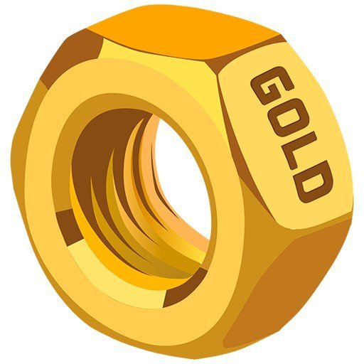 Гайка на прозрачном фоне