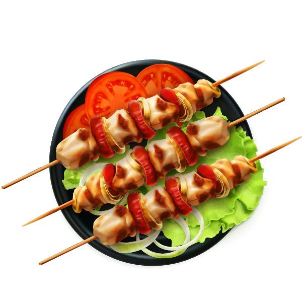 Шашлык на тарелке вектор