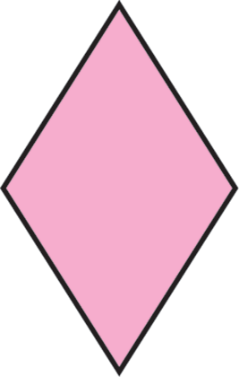 Розовый ромб на белом фоне