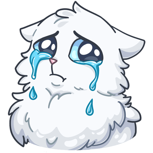 Стикеры белый кот Снежик