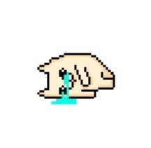 Плачущий пиксельный котик