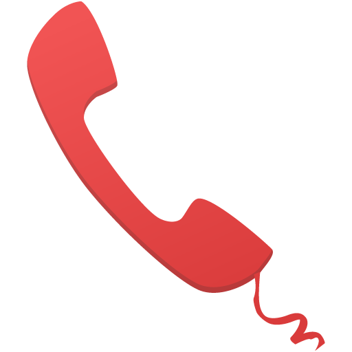 Красная телефонная трубка на прозрачном фоне