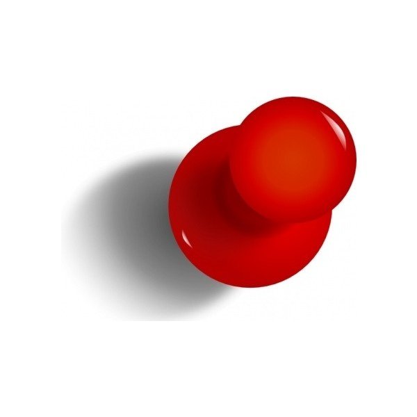 Красная канцелярская кнопка без фона