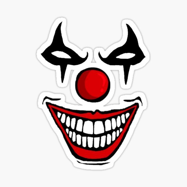 Клоун на белом фоне стикер