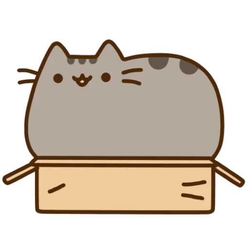 Котик в коробке мультяшный