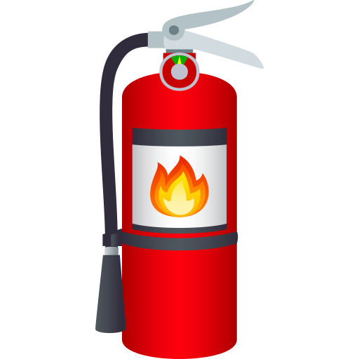 Огнетушитель под углом на прозрачном фоне