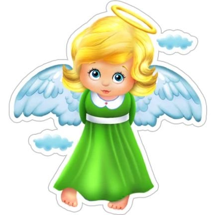 Смайлик ангелочка с крылышками