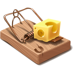 Мышеловка на прозрачном фоне