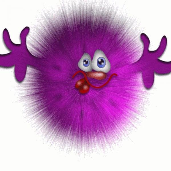 Пушистый шарик с глазками