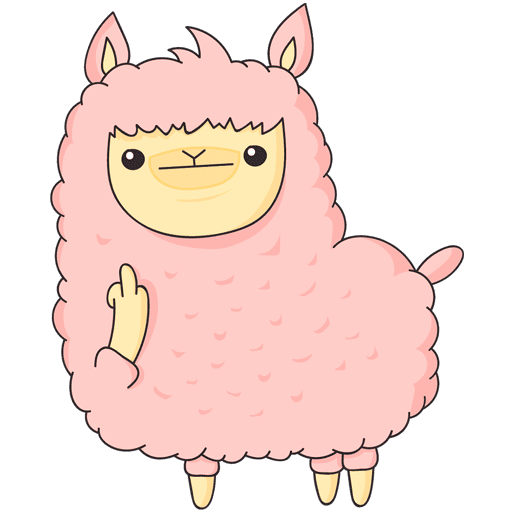 Лама с цветами