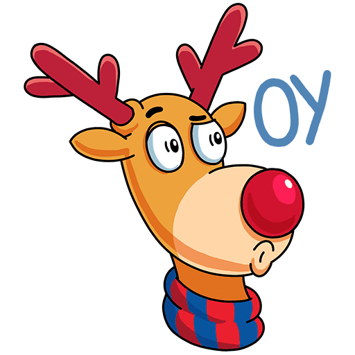 Стикеры ВК новогодний олень