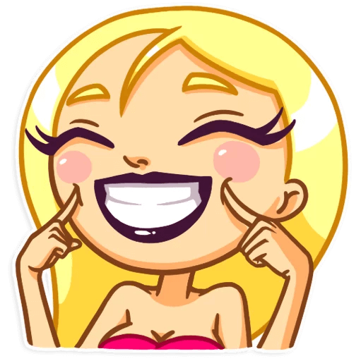 Смайлик девочка смеется