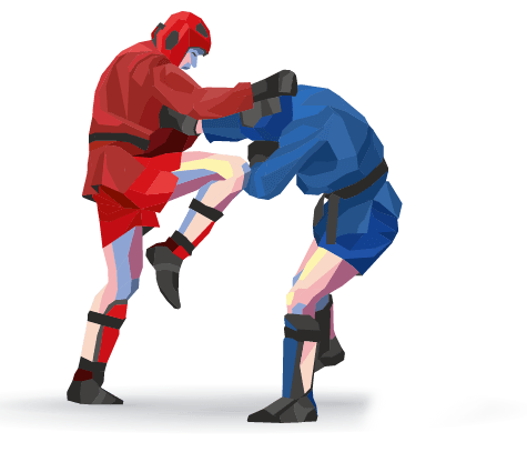 Самбисты на белом фоне