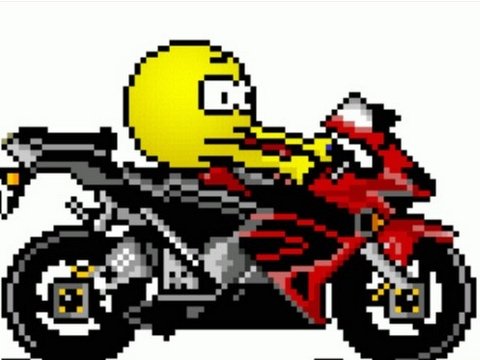 Смайлик на мотоцикле