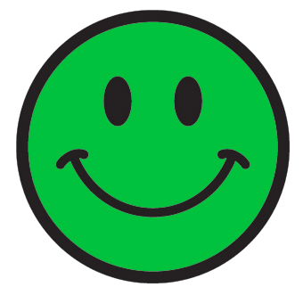 Веселый смайлик зеленый