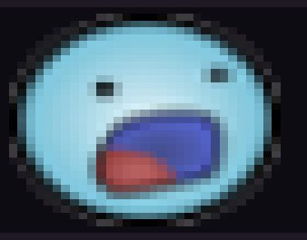 Синий смайлик с открытым ртом