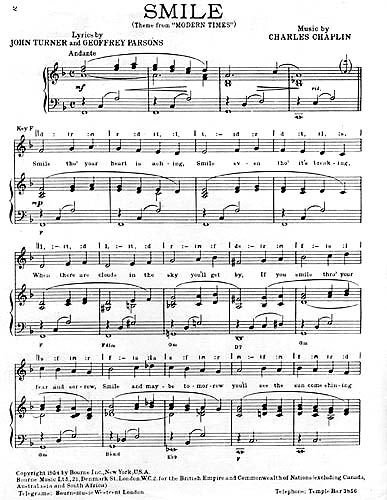 Smile Charlie Chaplin Ноты