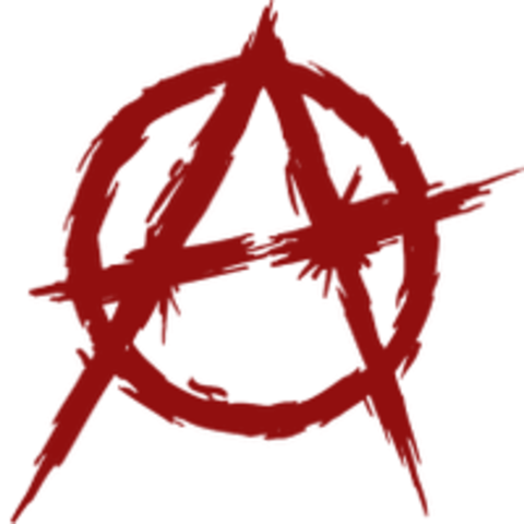 Знак анархии на белом фоне