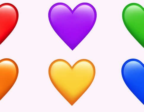 Сердечки разного цвета