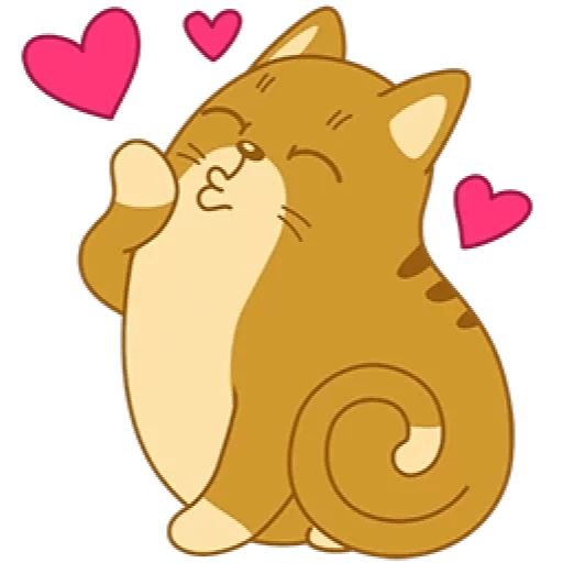 Стикер котик с сердечком
