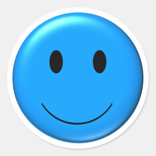 Смайлик голубого цвета