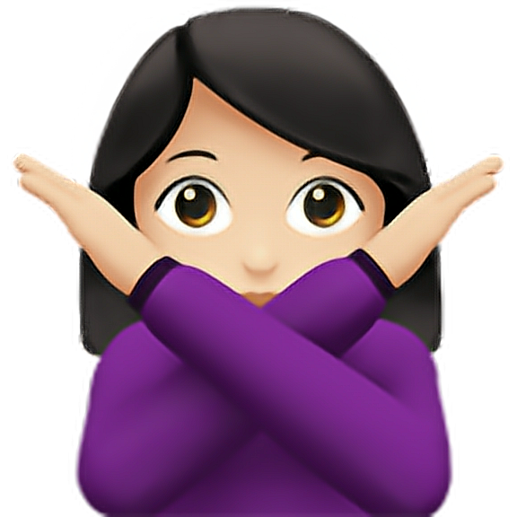 Эмодзи девушка с перекрещенными руками