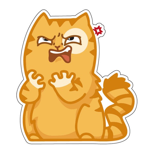 Кот персик Стикеры
