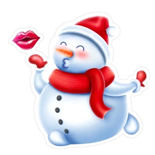 Стикеры Снеговичок телеграм