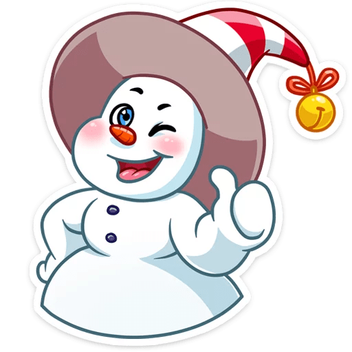 Снеговик стикер