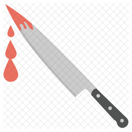 Нарисованный ножик с кровью