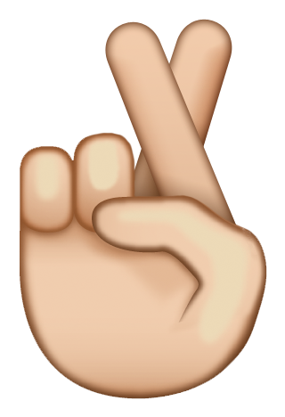 Смайлик перекрещенные пальцы