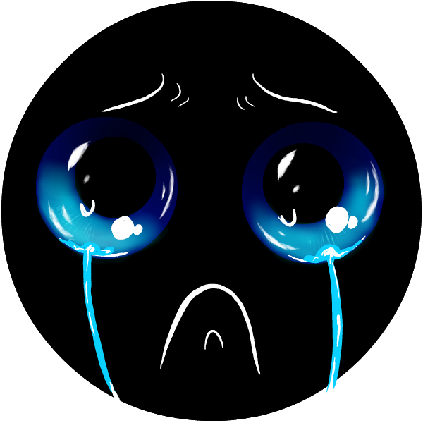 Плачущий смайлик черный