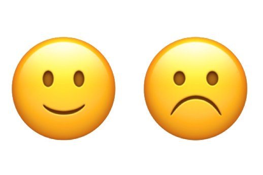 Грустный и веселый смайлик