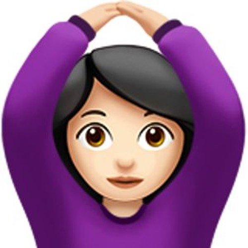 Смайлик девушка с поднятыми руками