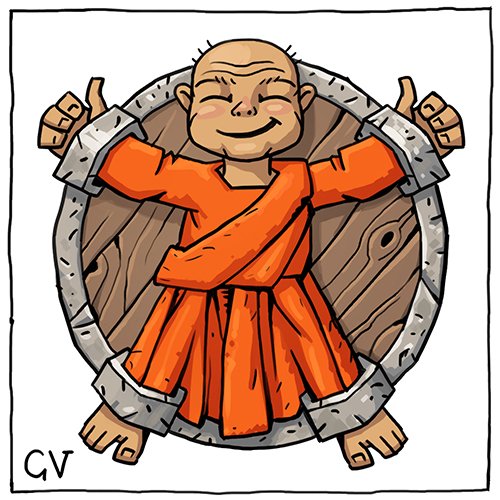 Монах Шаолинь медитирует арт