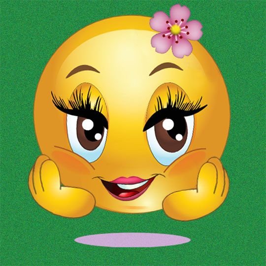 Смайлик девочка улыбается
