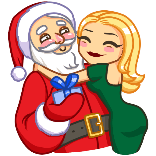 Стикеры ВК новый год с Мари